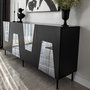 Hanah Home Venice Consola Negro y Fume